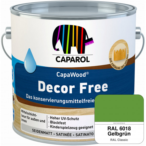 CapaWood® Decor Free (RAL 6018 Gelbgrün) - ersetzt Capadur DecorLasur KF