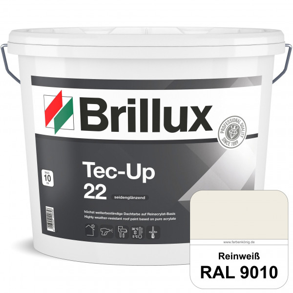 Tec-Up 22 (RAL 9010 Reinweiß) Höchst wetterbeständige Dachfarbe auf Reinacrylat-Basis