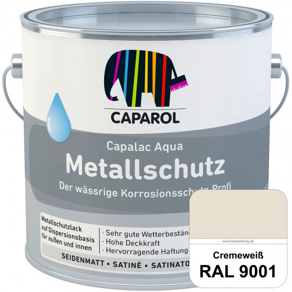 Capalac Aqua Metallschutz (RAL 9001 Cremeweiß) wasserbasierter Korrosionsschutz für Stahl & verzinkt