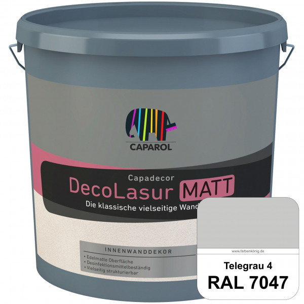 Capadecor DecoLasur Matt (RAL 7047 Telegrau 4) Matte Lasurfarbe auf Dispersionsbasis (innen)