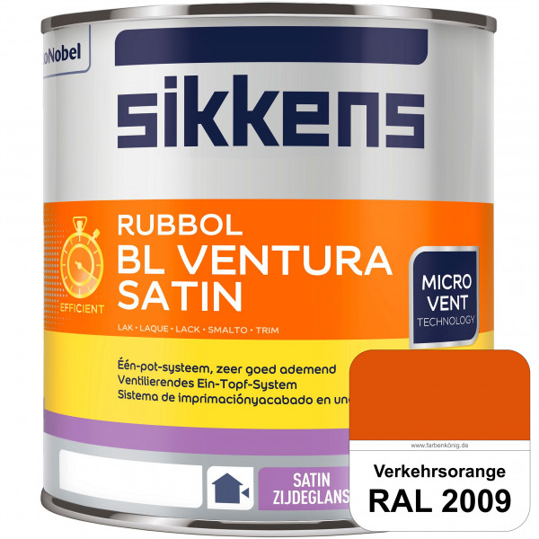 Rubbol BL Ventura Satin (RAL 2009 Verkehrsorange) Seidenglanzlack (wasserbasiert) Fenster außen