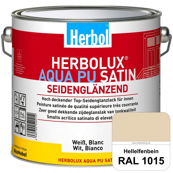 Herbolux Aqua PU Satin (RAL 1015 Hellelfenbein) Wasserverdünnbarer Top-PU-Seidenglanzlack (Innen)