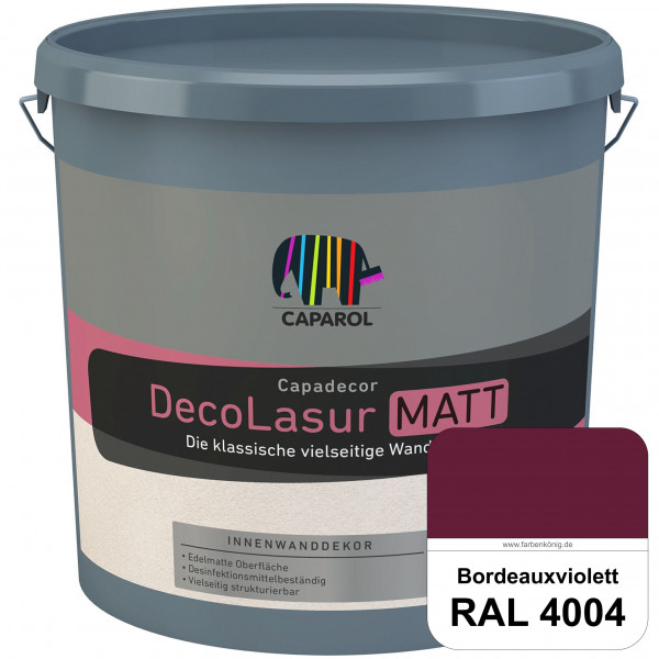 Capadecor DecoLasur Matt (RAL 4004 Bordeauxviolett) Matte Lasurfarbe auf Dispersionsbasis (innen)