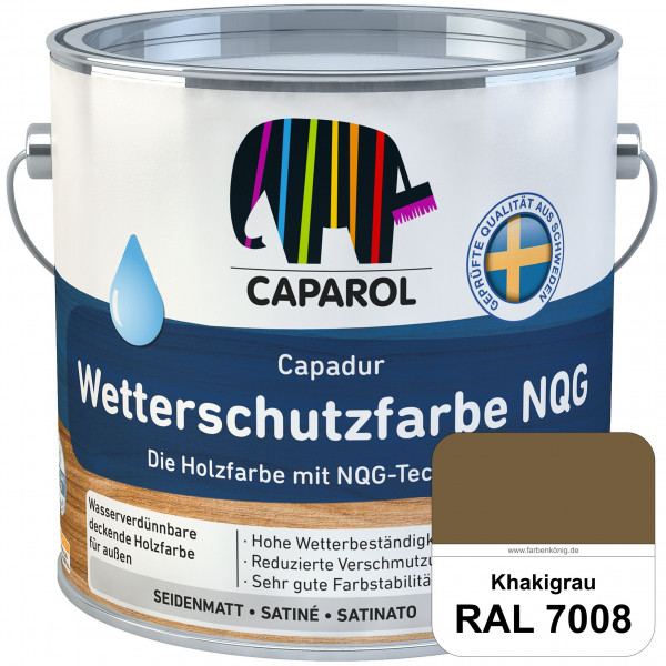 Capadur Wetterschutzfarbe NQG (RAL 7008 Khakigrau) Holzfarbe mit NQG-Technologie wasserbasiert für a