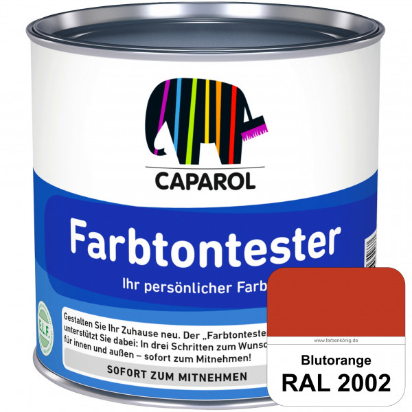 Farbtontester (RAL 2002 Blutorange) Individuell abgetönte Dispersionsfarbe zum Anlegen von Farbtonmu