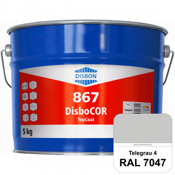 DisboCOR 867 TopCoat (RAL 7047 Telegrau 4) Anwendungsfreundliche Korrosionsschutz-Deckbeschichtung m