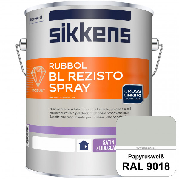 Rubbol BL Rezisto Spray (RAL 9018 Papyrusweiß) Hochwertiger, strapazierfähiger Airlesslack für (inne