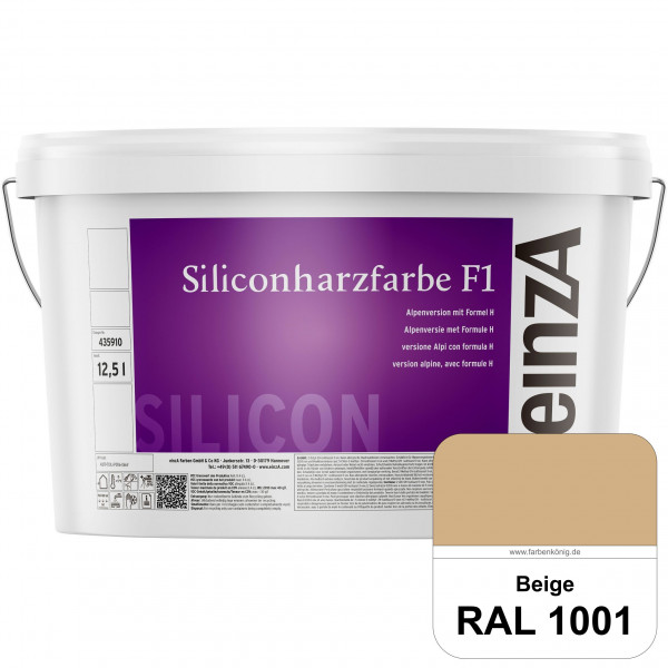 einzA Siliconharzfarbe F1 (RAL 1001 Beige) Universal Siliconharz-Fassadenfarbe, kalkmatt, wetterbest