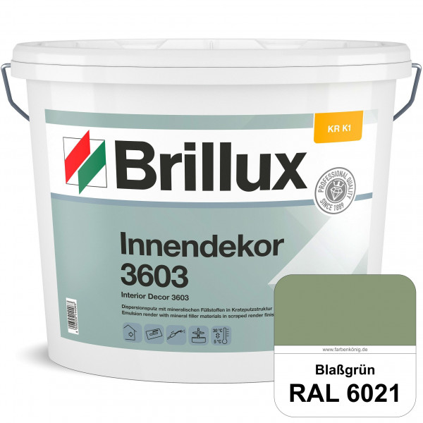 Innendekor ELF KR-K1 3603 (RAL 6021 Blassgrün) Kratzputz nach zur Erzielung dekorativer und strapazi