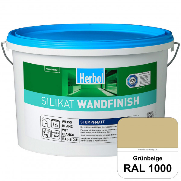 Silikat WandFinish (RAL 1000 Grünbeige) mineralische Wandfarbe für ein gesundes Wohnklima