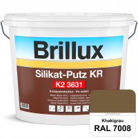 Silikat-Putz KR K2 3631 (RAL 7008 Khakigrau) Dekorativer Kratzputz auf Silikatbasis