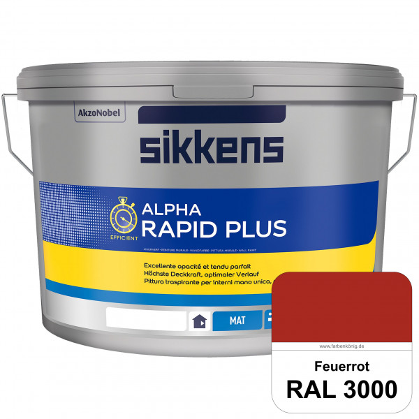 Alpha Rapid Plus (RAL 3000 Feuerrot) Hochwertige & stumpfmatte Wandfarbe für mittlere Belastungen