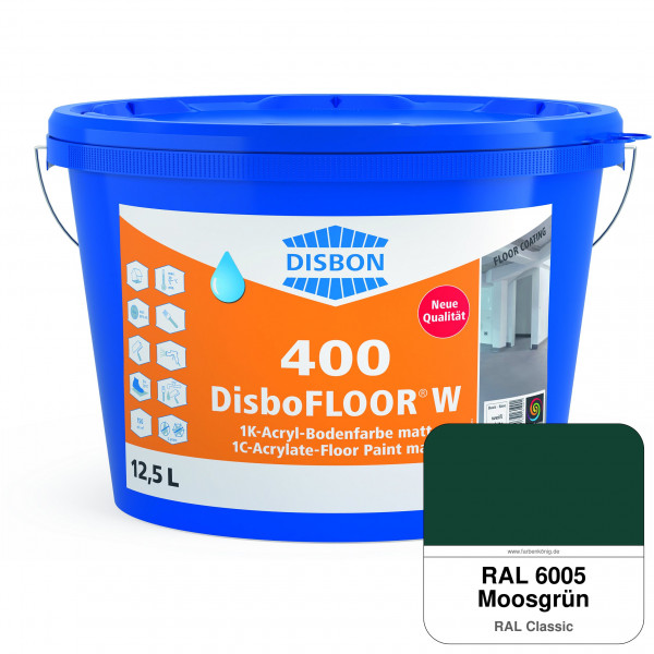 DisboFLOOR W 400 1K-Acryl-Bodenfarbe (RAL 6005 Moosgrün)