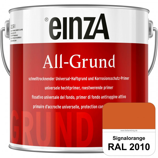 einzA All-Grund (RAL 2010 Signalorange) Schnelltrocknender Haftgrund & Korrosionsschutz-Primer