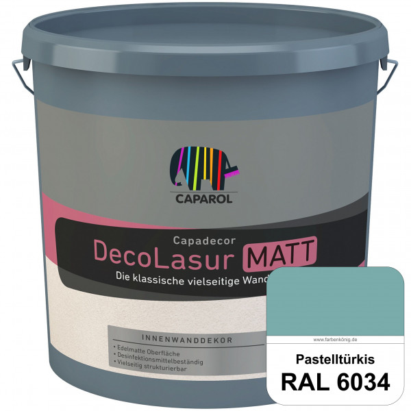Capadecor DecoLasur Matt (RAL 6034 Pastelltürkis) Matte Lasurfarbe auf Dispersionsbasis (innen)