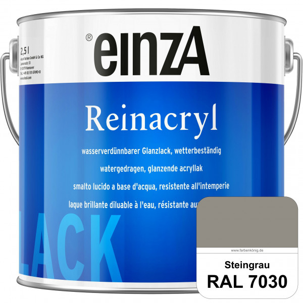 einzA Reinacryl (RAL 7030 Steingrau) wetterbeständige glänzende Acryl-PU-Lackfarbe
