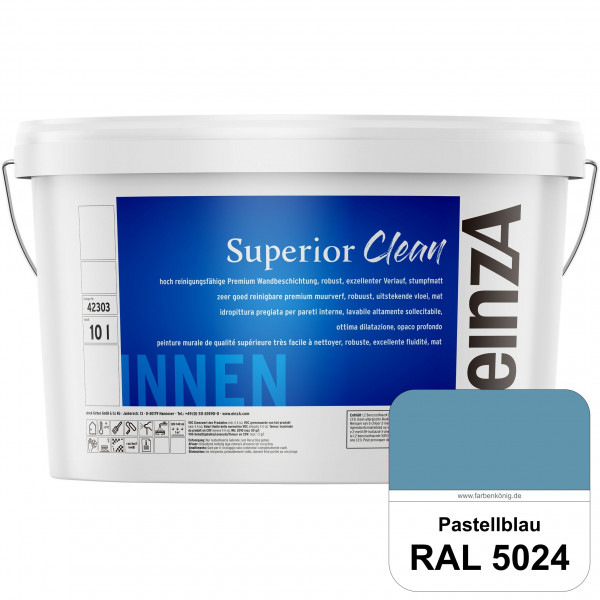 einzA Superior Clean (RAL 5024 Pastellblau) Hoch reinigungsfähige, stumpfmatte Premium-Wandbeschicht