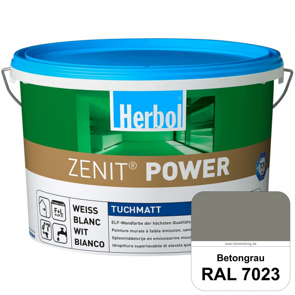 Herbol Zenit Power (RAL 7023 Betongrau) Superdeckende ELF-Wandfarbe