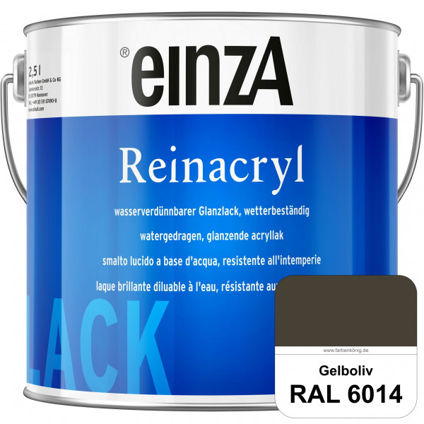 einzA Reinacryl (RAL 6014 Gelboliv) wetterbeständige glänzende Acryl-PU-Lackfarbe