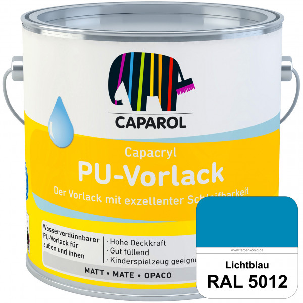 Capacryl PU-Vorlack (RAL 5012 Lichtblau) wasserbasierter & gut füllender Vorlack (innen & außen)