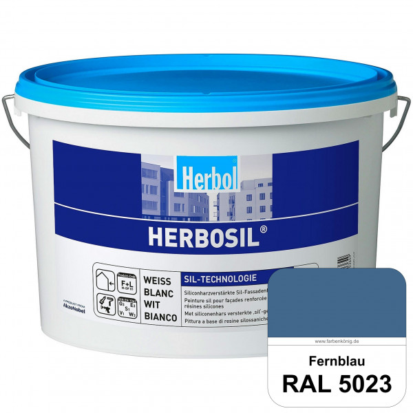 Herbosil (RAL 5023 Fernblau) streiflichtunempfindliche siliconharzverstärkte Fassadenfarbe