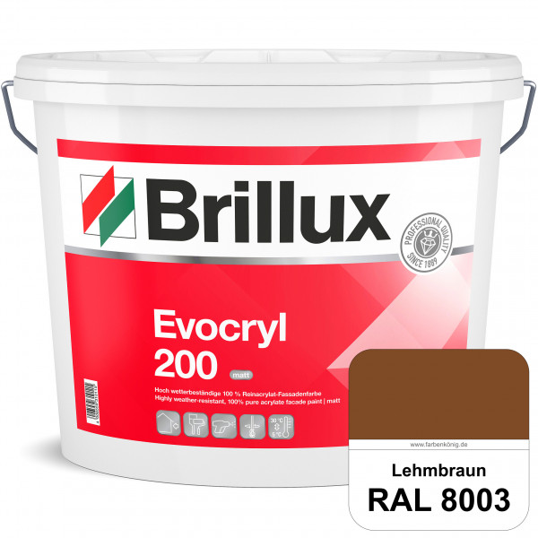 Evocryl 200 (RAL 8003 Lehmbraun) Verschmutzungsunempfindliche 100% Reinacrylat Fassadenfarbe