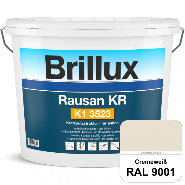 Rausan KR K1 3523 (RAL 9001 Cremeweiß) Organisch gebundener Kratzputz für wetterbeständige Oberfläch
