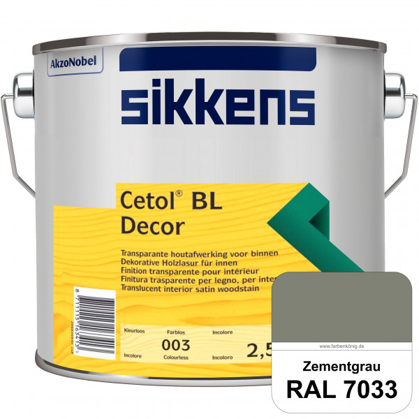 Cetol BL Decor (RAL 7033 Zementgrau) wasserbasierte & seidenglänzende Dünnschichtlasur für innen