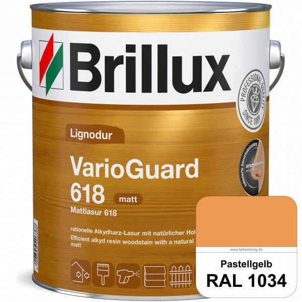 Mattlasur 618 (RAL 1034 Pastellgelb) matte & wetterbeständige Lasur (lösemittelhaltig) für Laub- und