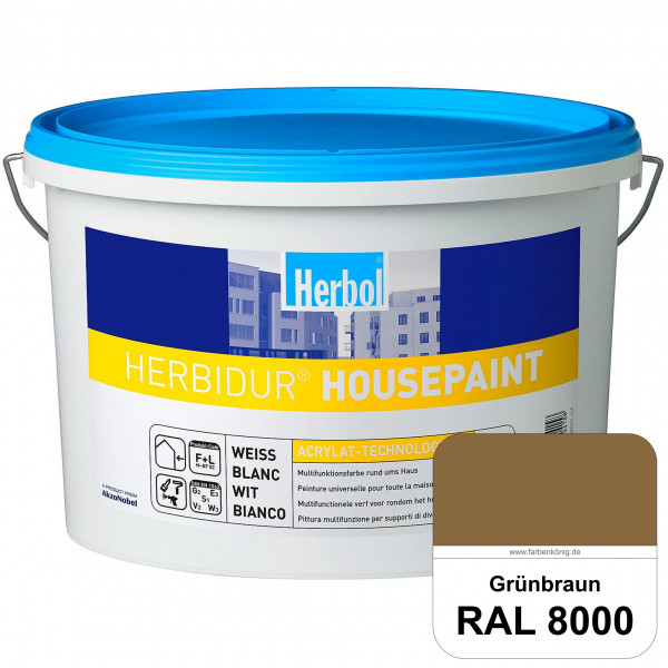 Herbidur Housepaint (RAL 8000 Grünbraun) seidenmatte Reinacrylat-Fassadenfarbe