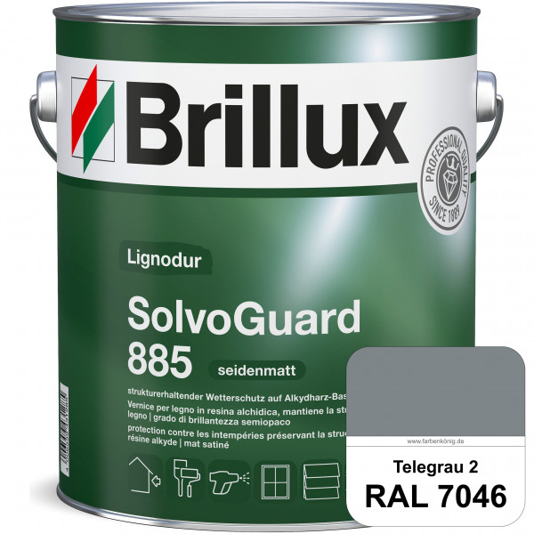 SolvoGuard 885 (RAL 7046 Telegrau 2) deckende oder lasierende seidenmatte Alkydharz-Holzfarbe für au