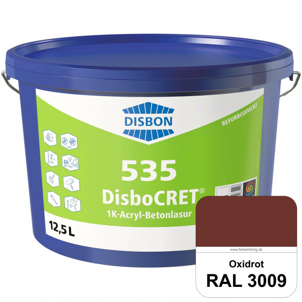 DisboCRET 535 1K-Acryl-Betonlasur (RAL 3009 Oxidrot) Schutzbeschichtung für Beton im Außenbereich -