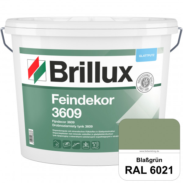 Feindekor ELF 3609 (RAL 6021 Blassgrün) Glattputz nach DIN EN 15824 zur Erzielung dekorativer und st