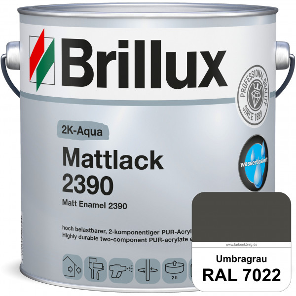 2K-Aqua Mattlack 2390 (RAL 7022 Umbragrau) mechanisch und chemisch hoch belastbar für außen & innen