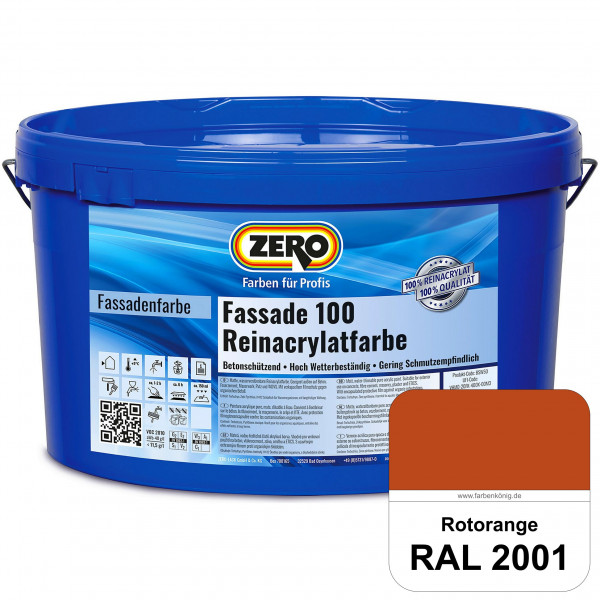Fassade 100 Reinacrylatfarbe (RAL 2001 Rotorange)