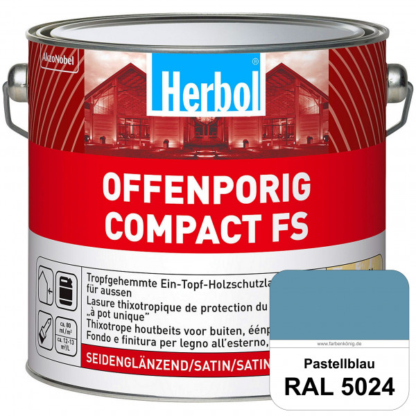 Offenporig Compact FS (RAL 5024 Pastellblau) Rationelle & thixotrope Ein-Topf-Holzlasur (außen)