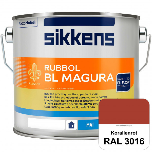 Rubbol BL Magura (RAL 3016 Korallenrot) matter PU-Lack (wasserbasiert) innen & außen