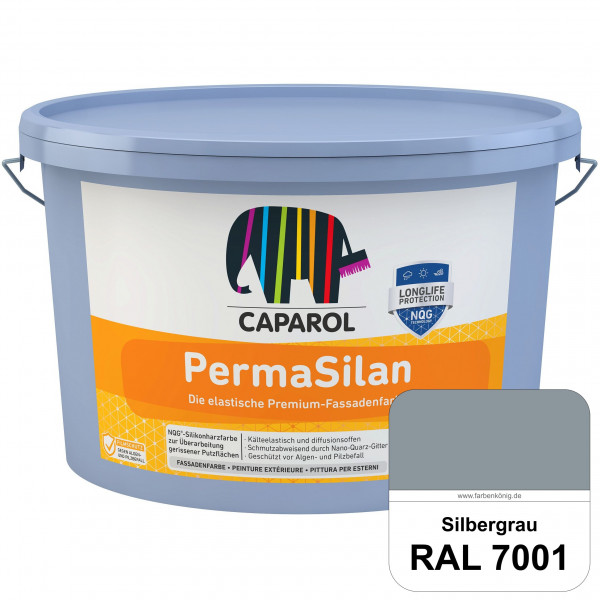 PermaSilan (RAL 7001 Silbergrau) Elastische, diffusionsoffene Fassadenfarbe mit integrierter Nano-Qu
