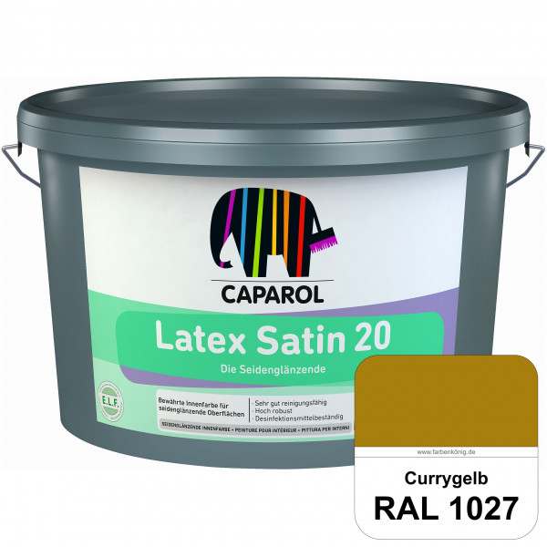 Latex Satin 20 (RAL 1027 Currygelb) strapazierfähige seidenglänzende Latexfarbe (Innen)