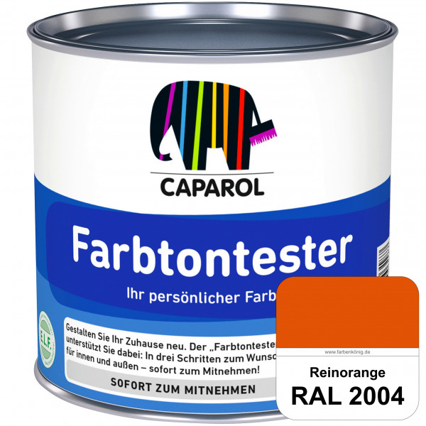 Farbtontester (RAL 2004 Reinorange) Individuell abgetönte Dispersionsfarbe zum Anlegen von Farbtonmu