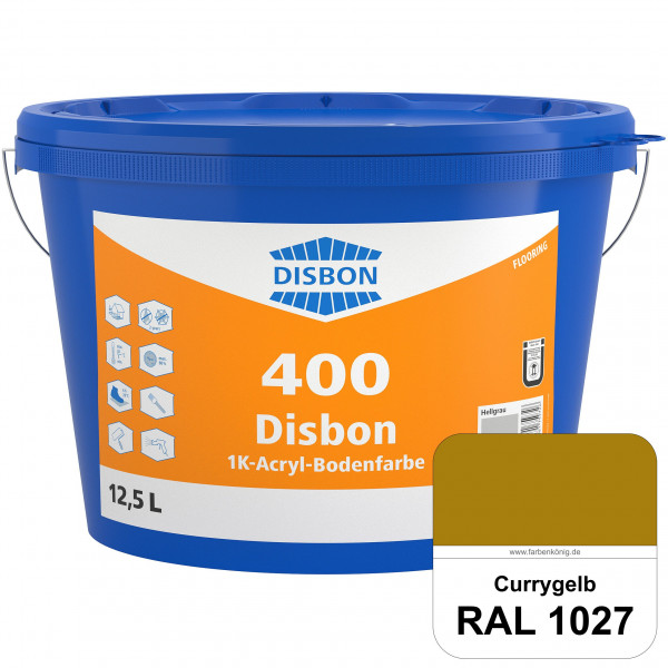 Disbon 400 1K-Acryl-Bodenfarbe (RAL 1027 Currygelb) Dispersionsbeschichtung für mineralische Bodenfl