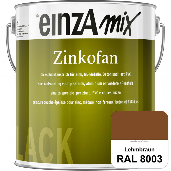 einzA Zinkofan (RAL 8003 Lehmbraun) Hoch wetterbeständiges "Dickschicht-1-Topf-System"