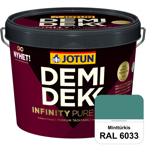 DEMIDEKK Infinity Pure Matt - Deckende, matte Holzfarbe (RAL 6033 Minttürkis)