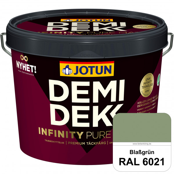 DEMIDEKK Infinity Pure Mat - Deckende, matte Holzfarbe (RAL 6021 Blaßgrün)