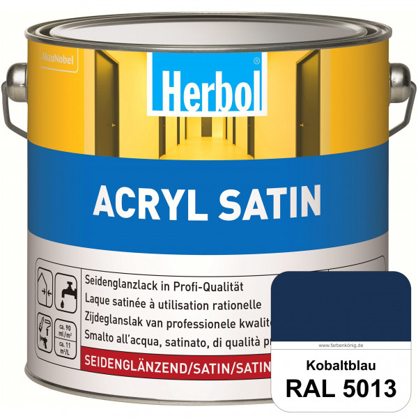 Acryl Satin (RAL 5013 Kobaltblau) wasserverdünnbarer seidenglänzender Lack (Innen & Außen)