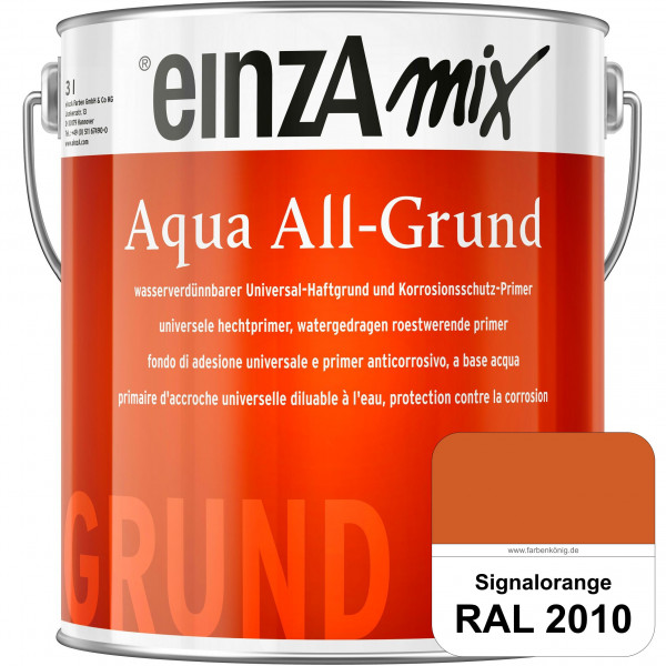 einzA Aqua All-Grund (RAL 2010 Signalorange) Wasserverdünnbarer Haftgrund & Korrosionsschutz-Primer