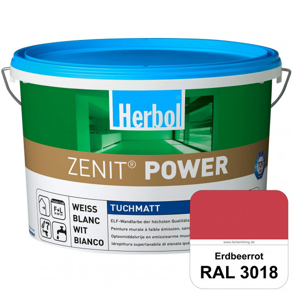 Herbol Zenit Power (RAL 3018 Erdbeerrot) Superdeckende ELF-Wandfarbe