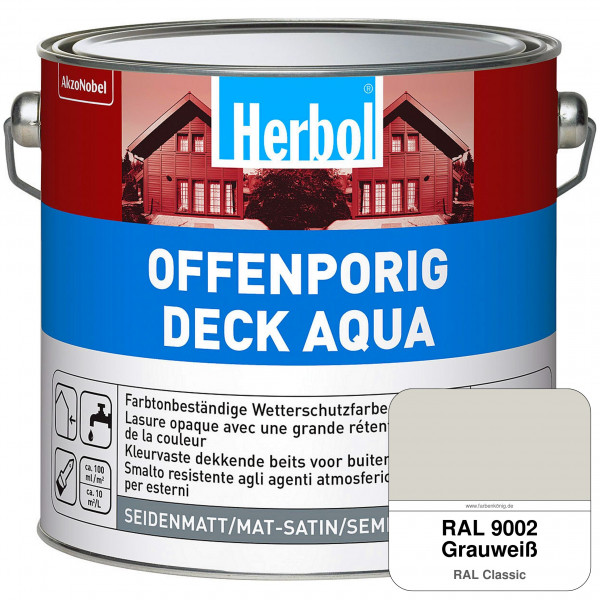 Offenporig-Deck Aqua (RAL 9002 Grauweiß)