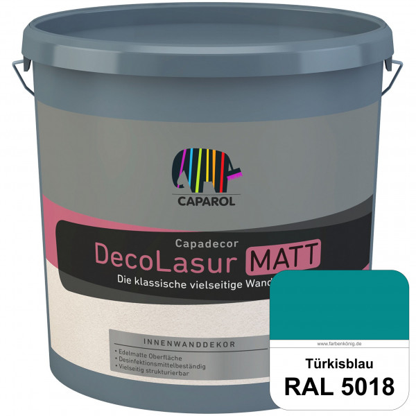 Capadecor DecoLasur Matt (RAL 5018 Türkisblau) Matte Lasurfarbe auf Dispersionsbasis (innen)