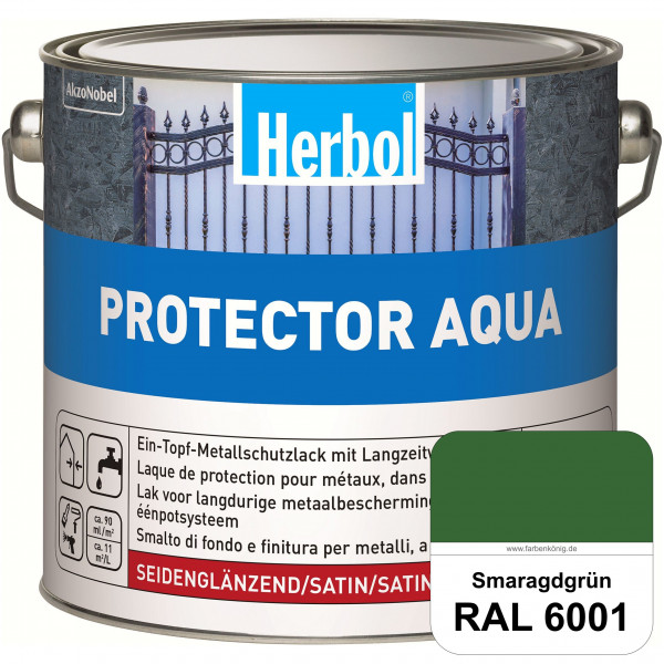 Protector Aqua (RAL 6001 Smaragdgrün) Lack für Eisen, Stahl und NE-Metalle (Innen&Außen)